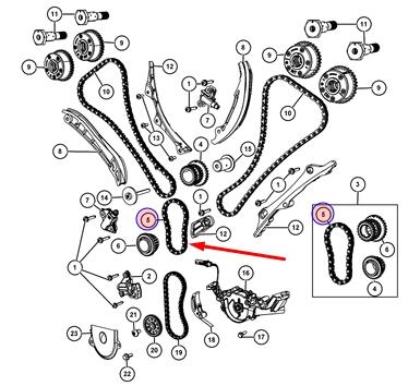 Цепь ГРМ нижняя 5184355AE Chrysler