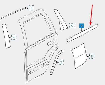Молдинг задней левой двери 55079309AD Chrysler