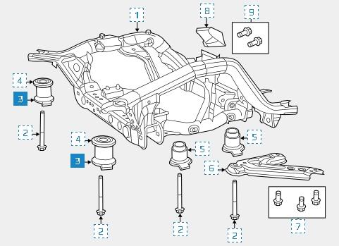 52124754AC Chrysler bloco silencioso (coxim de viga dianteira (de plataforma veicular))