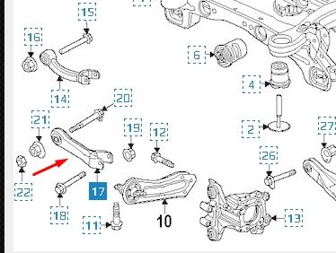 5090040AC Chrysler barra transversal de suspensão traseira