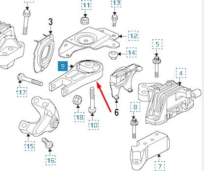 Подушка двигателя Fiat/Alfa/Lancia K68224909AD