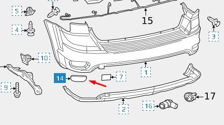 Правый катафот заднего бампера 57010720AC Chrysler