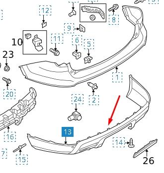 Нижняя часть заднего бампера FO1115105 Various