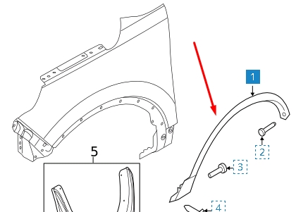 BB5Z16039AA Ford молдинг крыла переднего левого