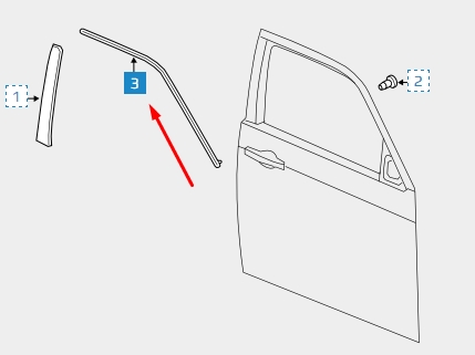 57010505AC Chrysler moldura da porta dianteira esquerda superior