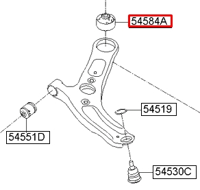 VKDS 835016 SKF bloco silencioso dianteiro do braço oscilante inferior