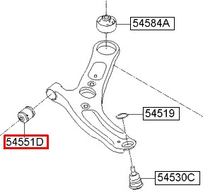 HYSB13367 Moog bloco silencioso dianteiro do braço oscilante inferior