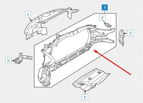 68050996AA Chrysler suporte do radiador montado (painel de montagem de fixação das luzes)