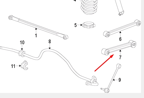 52855801AE Chrysler braço oscilante (tração longitudinal inferior esquerdo/direito de suspensão traseira)