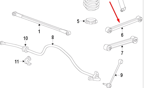 Braço oscilante superior esquerdo/direito de suspensão traseira K52855800AC Fiat/Alfa/Lancia