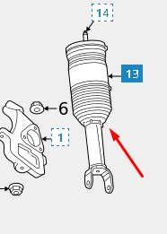 Пневмоподушка (пневморессора) моста переднего CHRYSLER 04877146AC