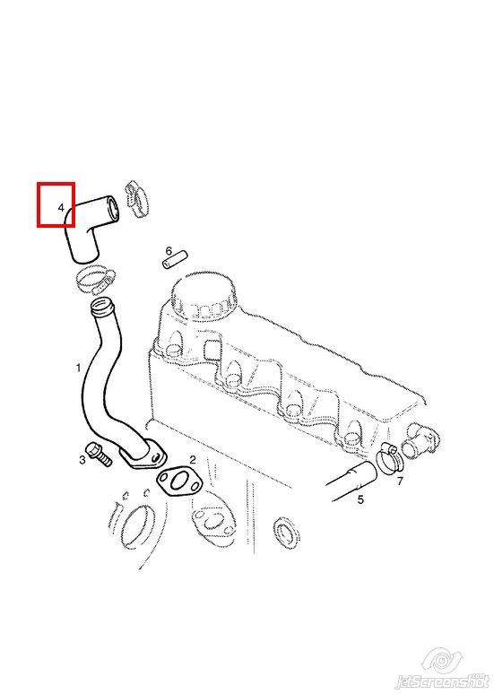 0656234 Opel cano derivado de ventilação de cárter (de separador de óleo)