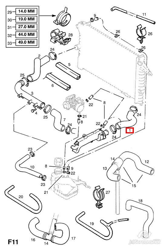 1336496 Opel mangueira (cano derivado do radiador de esfriamento superior)