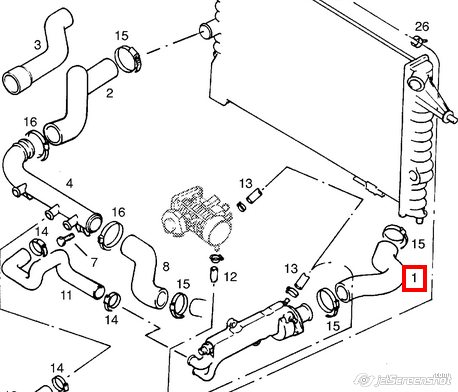 Mangueira (cano derivado) do radiador de esfriamento superior para Opel Calibra (85)