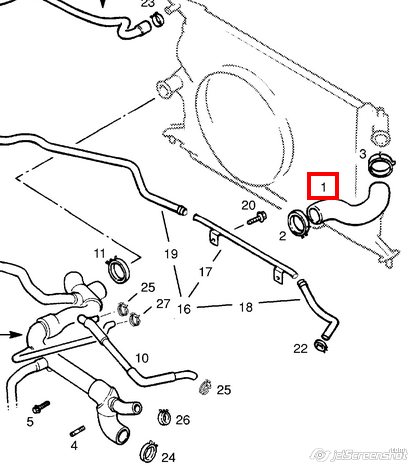 Mangueira (cano derivado) do radiador de esfriamento superior para Opel Vectra (36)