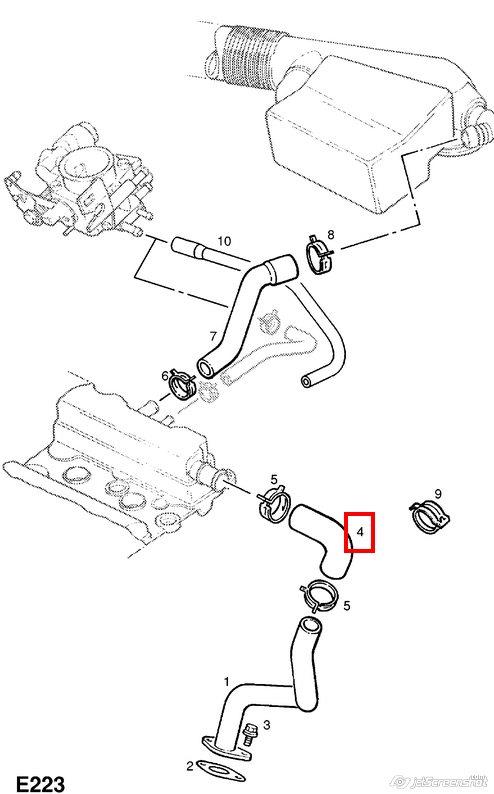 90571474 Opel cano derivado de ventilação de cárter (de separador de óleo)