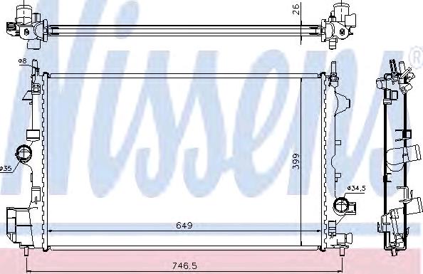 61914A Nissens radiador de esfriamento de motor