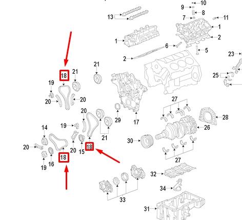 Cadeia do mecanismo de distribuição de gás para Cadillac SRX 