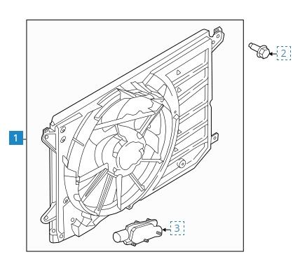 Купить DS7Z8C607A Ford Диффузор вентилятора в сборе с мотором и крыльчаткой