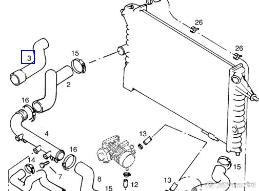 90570461 Opel mangueira (cano derivado inferior do radiador de esfriamento)