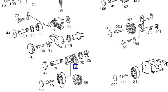 Soporte, brazo tensor, correa poli V A6062000173 MERCEDES