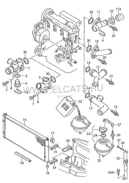 074121132 VAG flange do sistema de esfriamento (união em t)