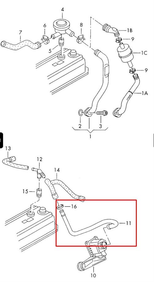 109614 Hans Pries (Topran) cano derivado de ventilação de cárter (de separador de óleo)