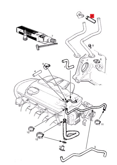 Cano derivado de ventilação de cárter (de separador de óleo) para Opel Corsa (73, 78, 79)