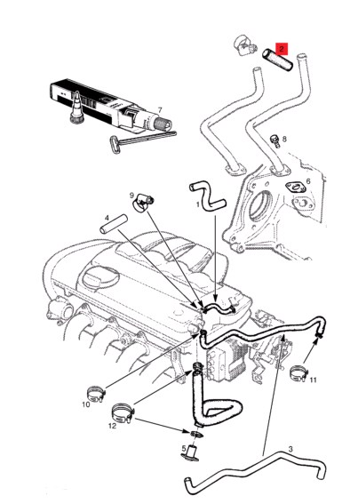 90528192 Opel cano derivado de ventilação de cárter (de separador de óleo)