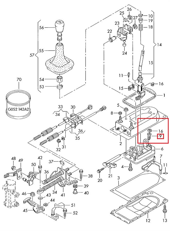 Bucha do mecanismo de mudança (de ligação) para Audi A3 (8L1)