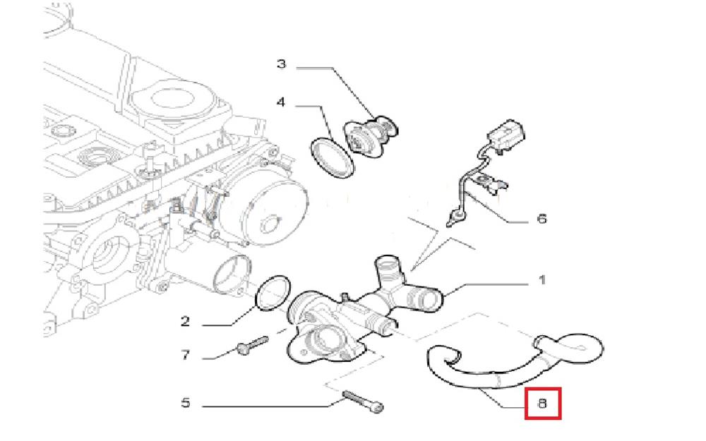 Mangueira (cano derivado) do sistema de esfriamento para Fiat Ducato (250)