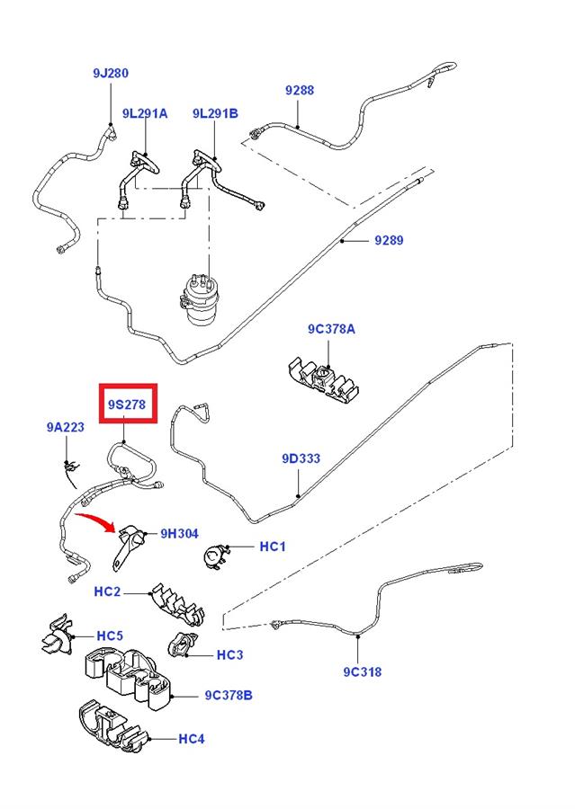 Трубка топливная, от бака к топливному фильтру 2T149B337CG Ford