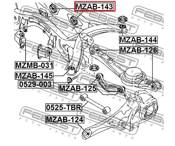 Bloco silencioso de viga traseira (de plataforma veicular) para Mazda CX-9 (TB)