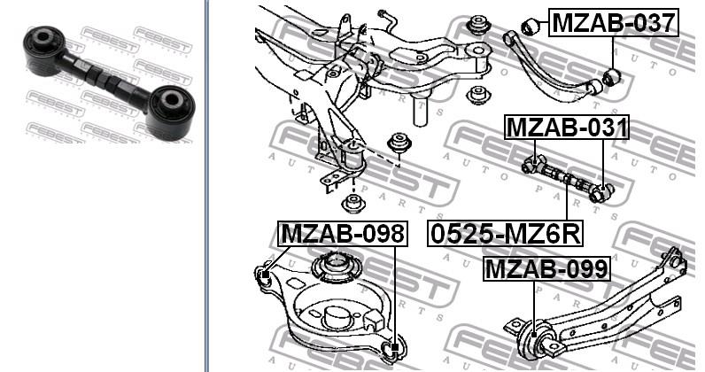 G21D28500B Mazda barra transversal de suspensão traseira
