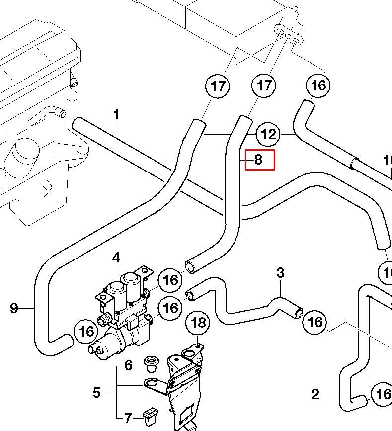 Mangueira do radiador de aquecedor (de forno), fornecimento para BMW X5 (E53)