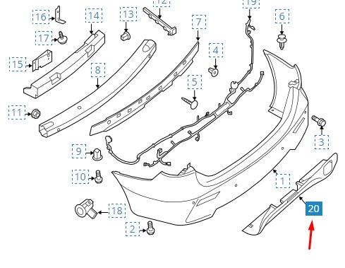 850103KA0A Nissan/Infiniti Молдинг бампера заднего
