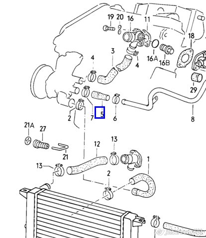 Mangueira (cano derivado) do sistema de esfriamento para Volkswagen Caddy (14)