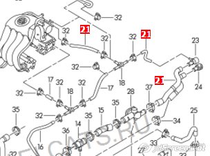 1KM121156B VAG mangueira (cano derivado do sistema de esfriamento)