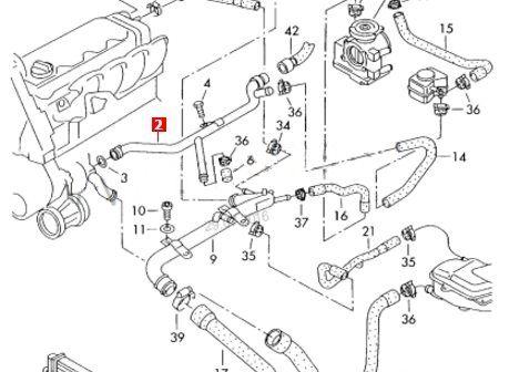 06B121065AC VAG mangueira (cano derivado do sistema de esfriamento)