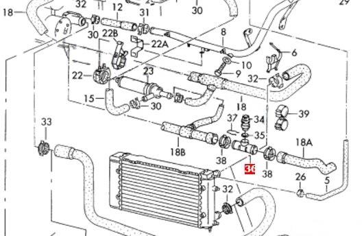 Flange do sistema de esfriamento (união em T) N90693101 VAG