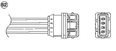 Sonda lambda, sensor de oxigênio até o catalisador 1948 NGK
