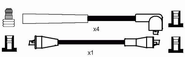 0604 NGK fios de alta voltagem, kit