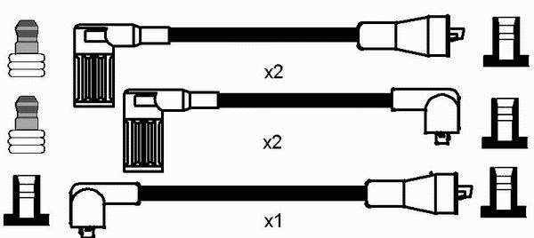 7691600 Fiat/Alfa/Lancia fios de alta voltagem, kit