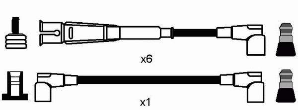 0744 NGK fios de alta voltagem, kit