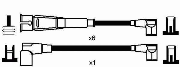 741 NGK fios de alta voltagem, kit