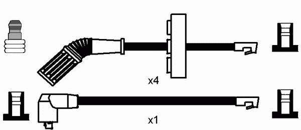 Fios de alta voltagem, kit 7201 NGK