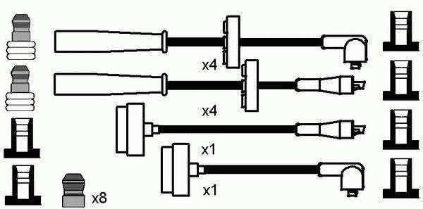 RCFT1101 NGK fios de alta voltagem, kit