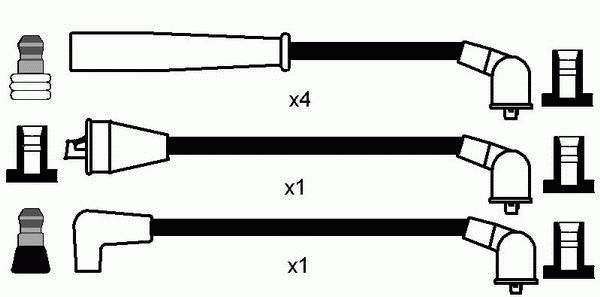 Fios de alta voltagem, kit 0714 NGK