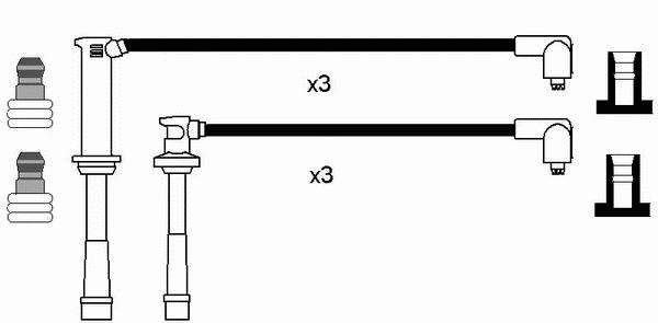 Fios de alta voltagem, kit KL0118140E Mazda