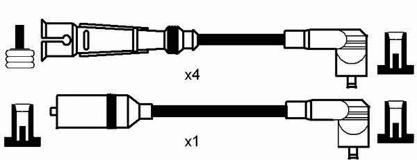 0509 NGK fios de alta voltagem, kit